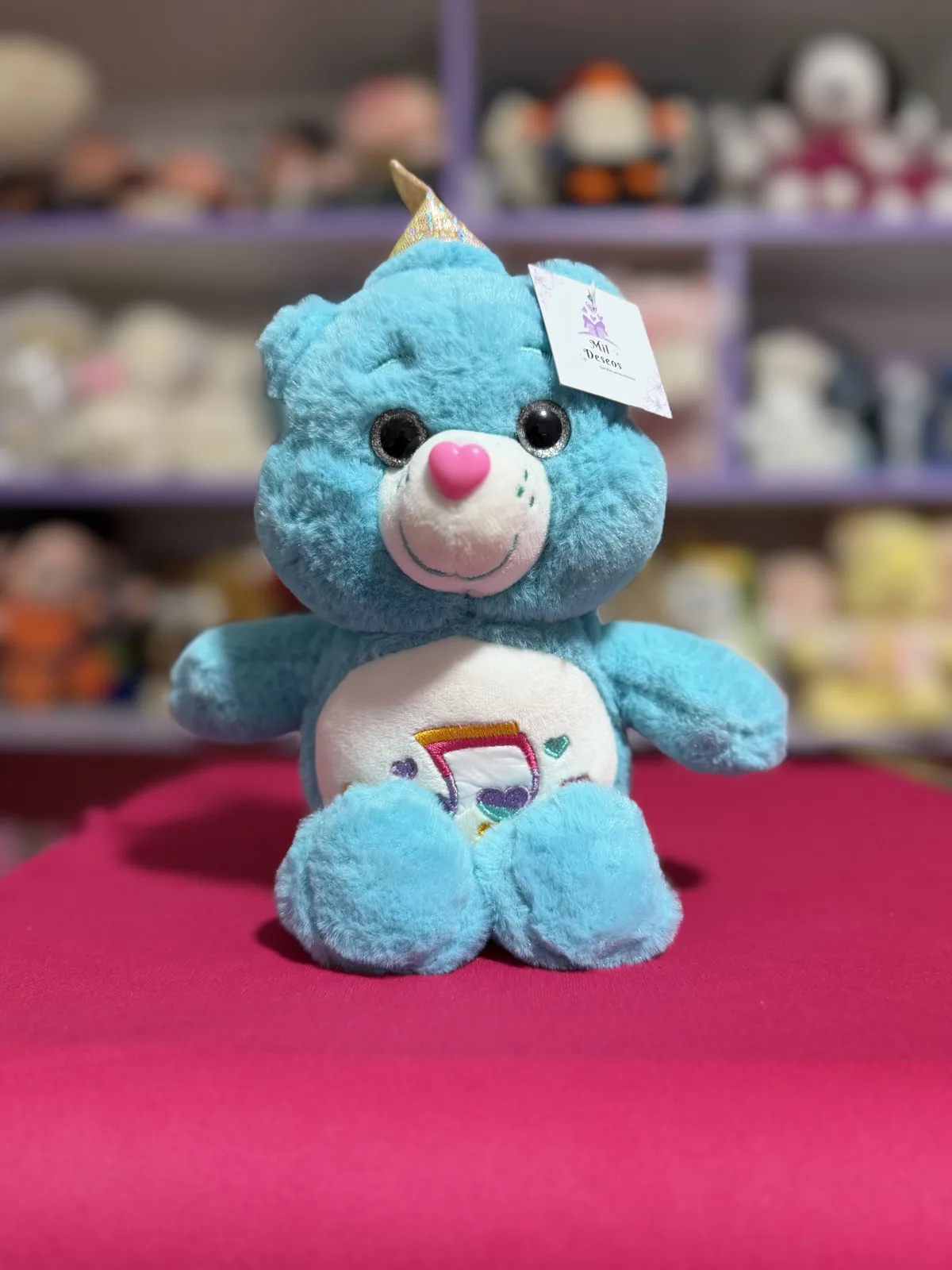 PELUCHE OSITO CARIÑOSITO 19x12 cm TURQUESA - foto principal
